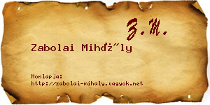 Zabolai Mihály névjegykártya