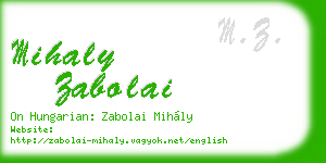 mihaly zabolai business card
