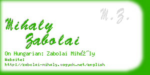 mihaly zabolai business card